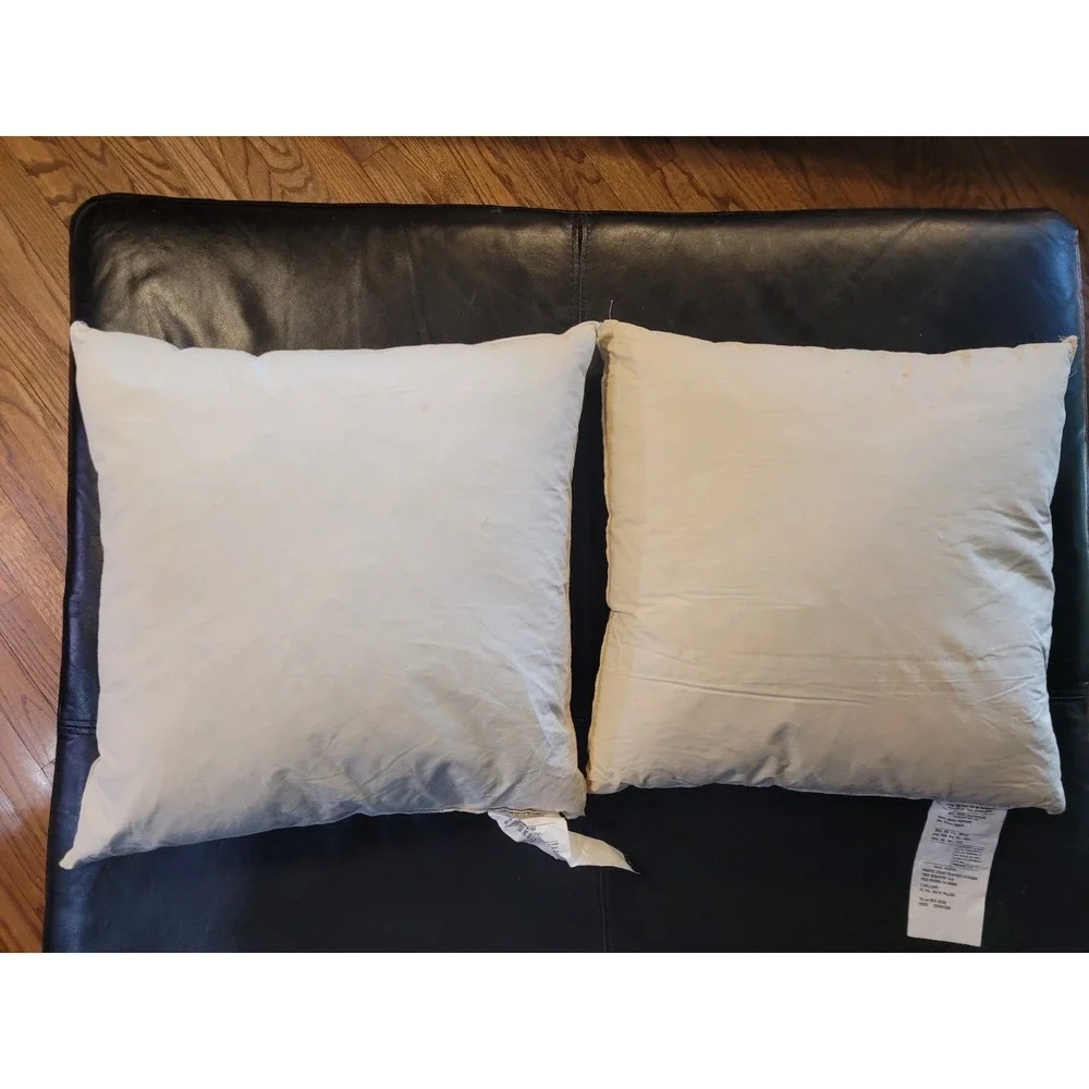 Set of 2 Z Gallerie DUCK & DOWN Beaded Textured Bohemian Square Pillow 16x16 - Picture 7 of 7